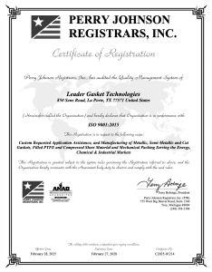 ISO 9001:2015 Certificate of Registration